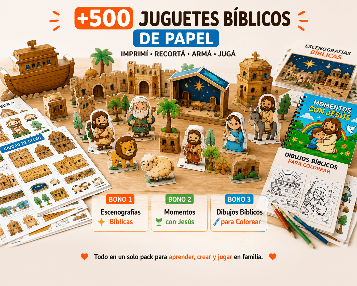 +500 MOLDES EN 3D BIBLICOS